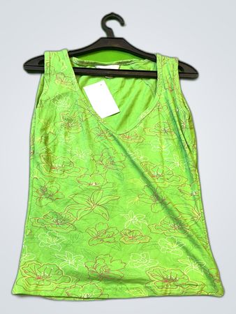Green Floral Tank Top