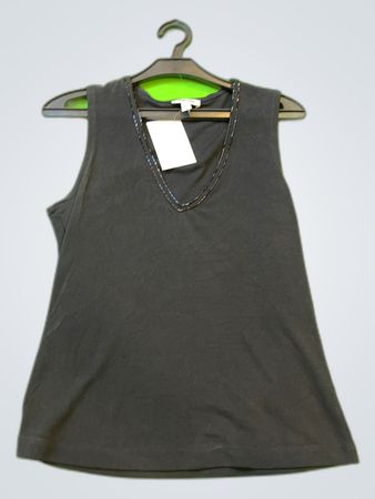 Esprit Black Beaded V-Neck Tank Top