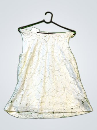 White Lace Sleeveless Blouse