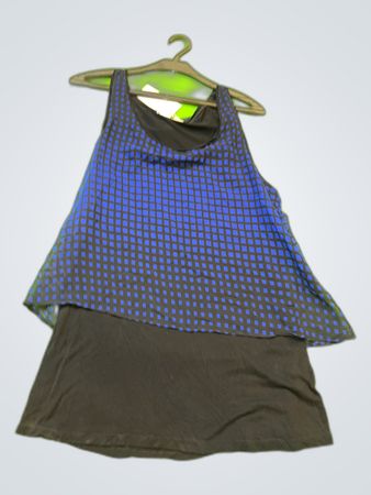 CAMATEU Blue and Black Tank Top
