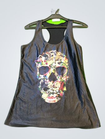 Unbranded Graphic Floral Skull Tank Top
