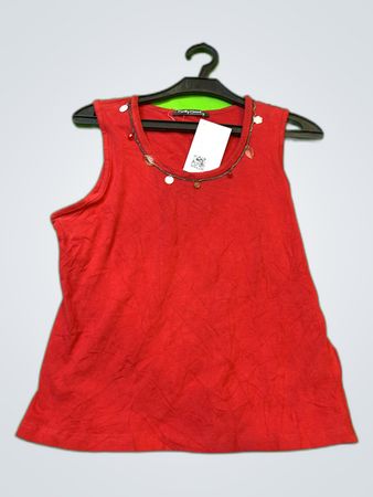 Belly Barky Red Sleeveless Tank Top
