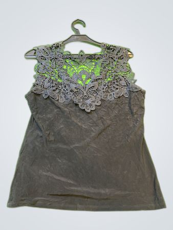 Joseph Ribkoff Gray Lace Top