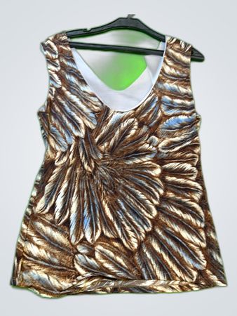 Brown and Blue Patterned Tank Top