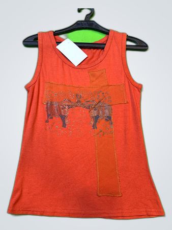 Xanaka Orange Graphic Tank Top