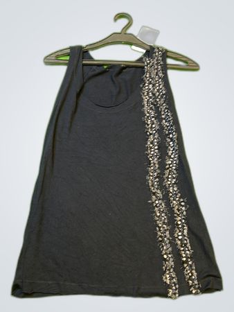 Black Sleeveless Dress with Beaded Detail