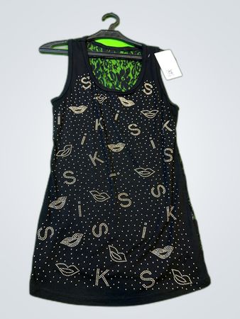Black Dress with Rhinestone Design