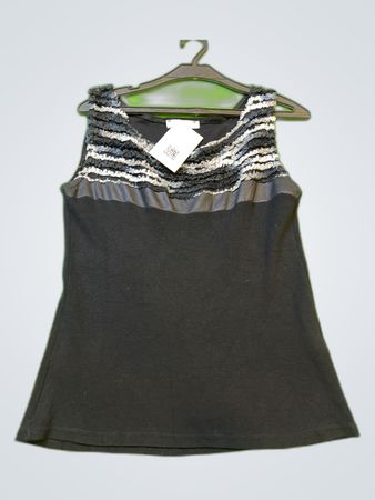 Jofrati Black and White Striped Tank Top