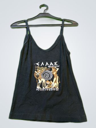 Black Graphic Tank Top
