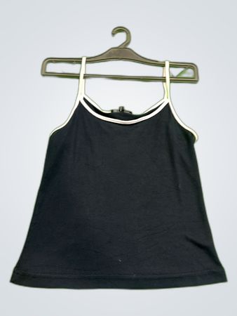Black Tank Top with White Trim