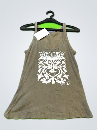 Gray Ribbed Tank Top