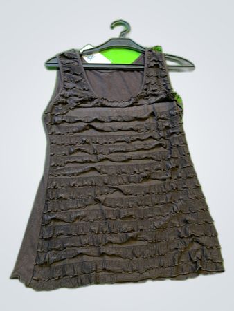 Brown Ruffled Tank Top