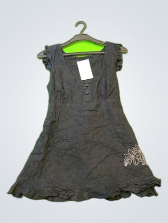 Mim Collection Black Linen Mini Dress
