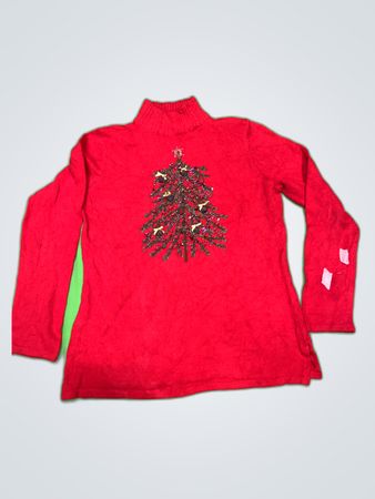 Red Turtleneck Christmas Knit Sweater