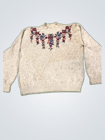 Alfred Dunner Embroidered Knit Sweater