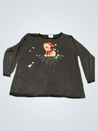 Quacker Factory Long Sleeve Shirt with Dog Design
