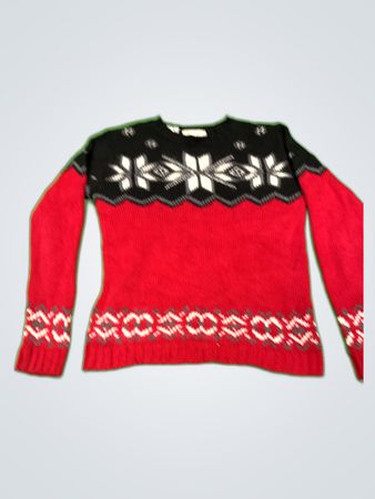 Studio Works Red and Black Knit Sweater