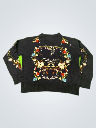 Embroidered Floral Sweater