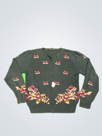 Charter Club Floral Embroidered Knit Cardigan