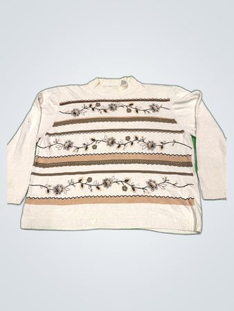 Alfred Dunner Embroidered Knit Sweater