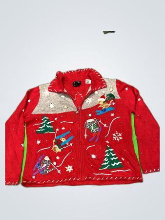 Designers Originals Zip-Up Holiday Knit Sweater