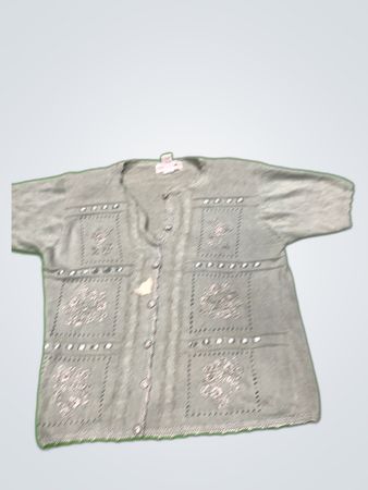Alfred Dunn Gray Knit Cardigan