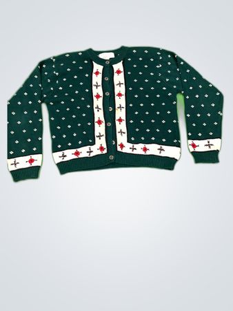 Petite Sophisticate Green Knit Sweater