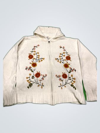 St. John's Bay White Knit Zip-Up Hoodie