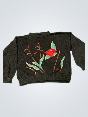 Black Floral Sweater