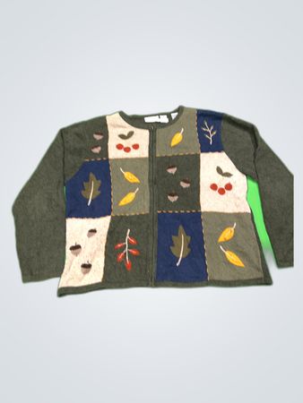 Croft & Barrow Patchwork Knit Cardigan