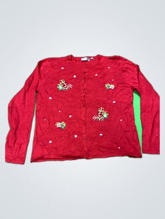 Croft & Barrow Red Knit Cardigan