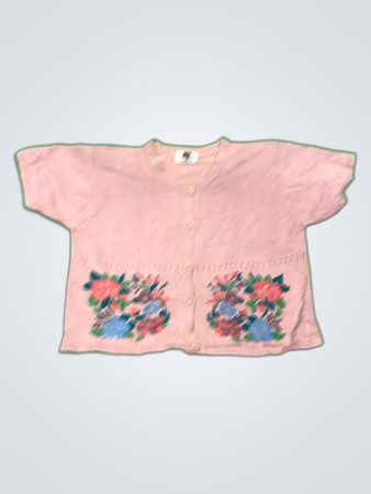 LS Collection Pink Floral Knit Cardigan