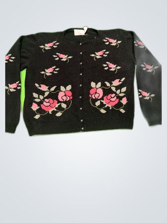 Black Floral Cardigan