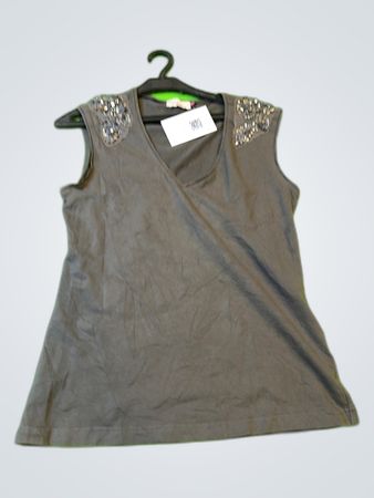 Melvin Grey Sleeveless V-Neck Top