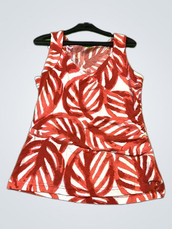 Printed Sleeveless V-Neck Tank Top
