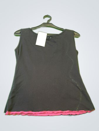 Unbranded Black Basic Tank Top with Pink Trim