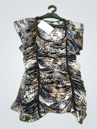 Zara Printed Ruffle Blouse