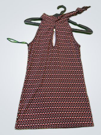 Pimkie Black Red Geometric Halter Mini Dress