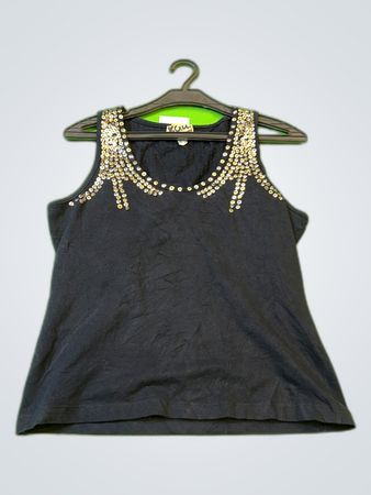Y.O.U. Black Sequin Embellished Tank Top