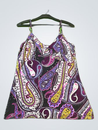 Paisley Print Slip Mini Dress