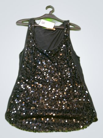 Imaginary Voyage Black Sequined Tank Top