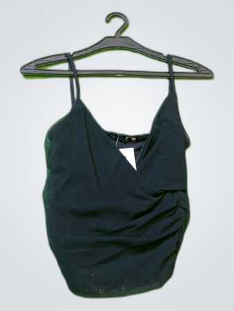 SASCH Black Sheer Wrap Top