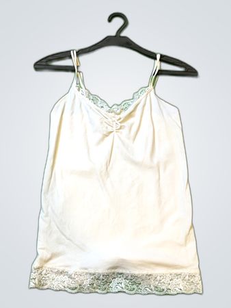 White Lace Trim Camisole Top Size L