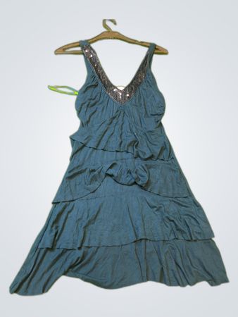 Blind Date Teal Ruffled Sleeveless Mini Dress