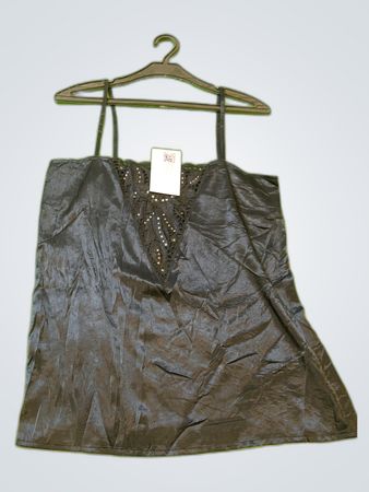 Black Lace Trim Satin Camisole