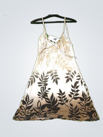 Unbranded Beige Leaf Print Slip Dress
