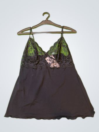 Black Lace Trim Chemise