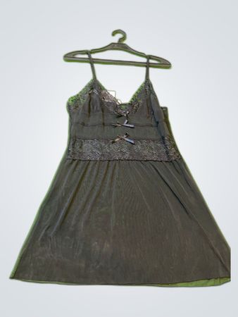 Black Lace Trim Slip Dress