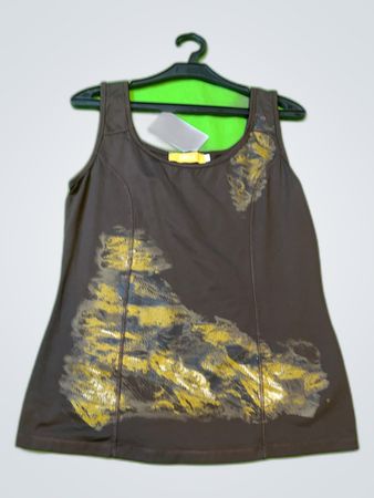 BIBA Brown Abstract Print Tank Top