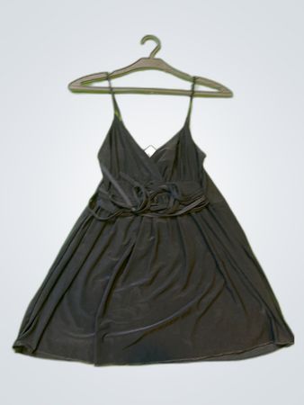 Unbranded Black Spaghetti Strap Slip Mini Dress